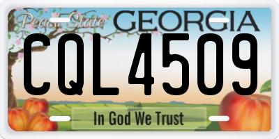 GA license plate CQL4509