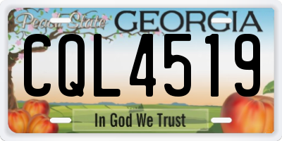 GA license plate CQL4519