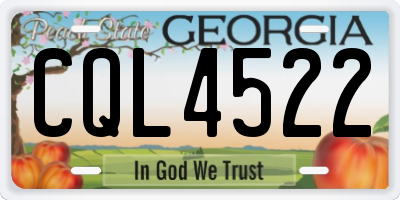 GA license plate CQL4522