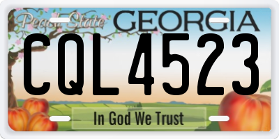 GA license plate CQL4523