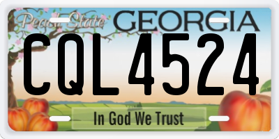 GA license plate CQL4524