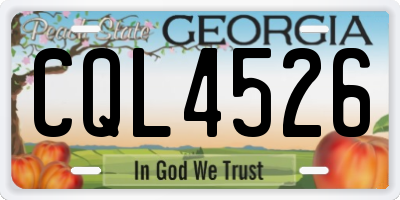 GA license plate CQL4526