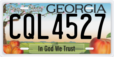 GA license plate CQL4527