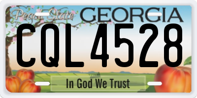 GA license plate CQL4528
