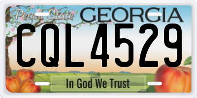 GA license plate CQL4529