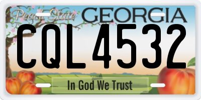 GA license plate CQL4532