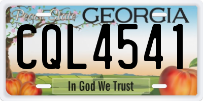 GA license plate CQL4541