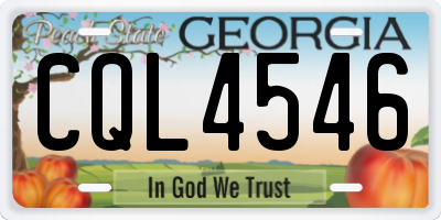 GA license plate CQL4546