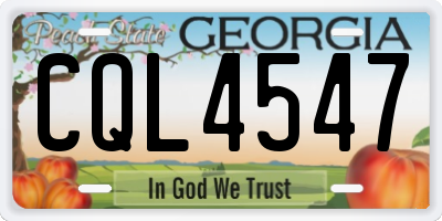 GA license plate CQL4547