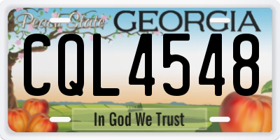 GA license plate CQL4548