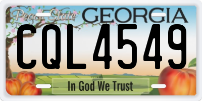 GA license plate CQL4549