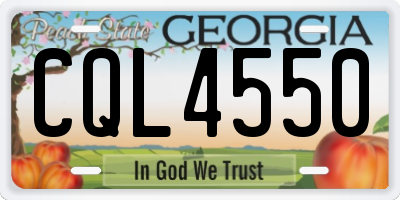 GA license plate CQL4550