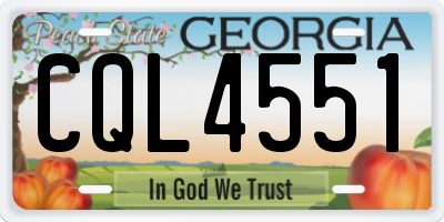 GA license plate CQL4551