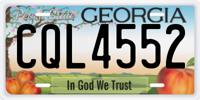 GA license plate CQL4552