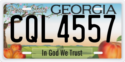 GA license plate CQL4557