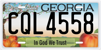 GA license plate CQL4558