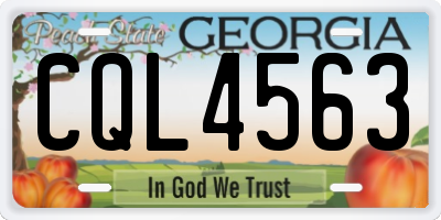 GA license plate CQL4563