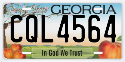 GA license plate CQL4564