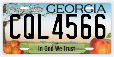 GA license plate CQL4566