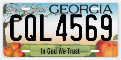 GA license plate CQL4569