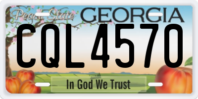 GA license plate CQL4570