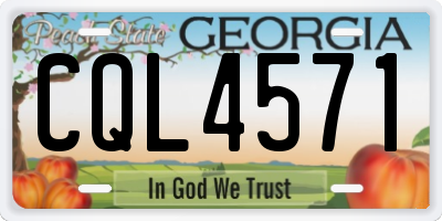 GA license plate CQL4571