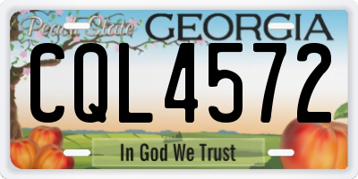 GA license plate CQL4572