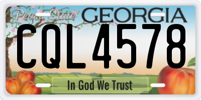 GA license plate CQL4578