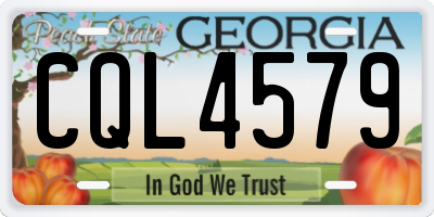 GA license plate CQL4579