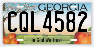 GA license plate CQL4582