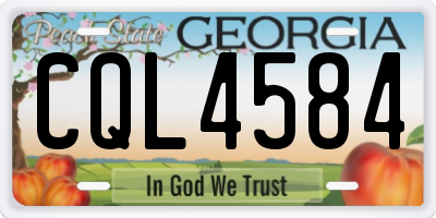 GA license plate CQL4584