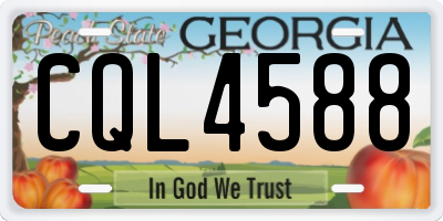 GA license plate CQL4588
