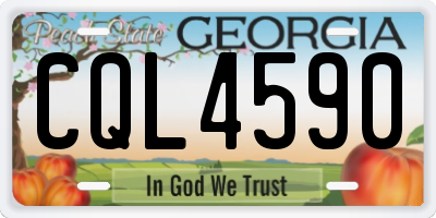 GA license plate CQL4590