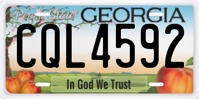 GA license plate CQL4592