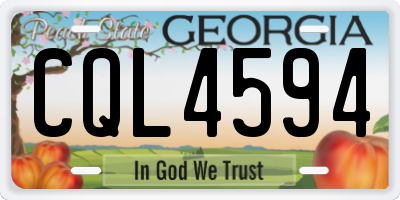 GA license plate CQL4594