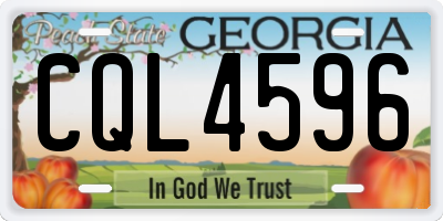 GA license plate CQL4596