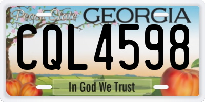 GA license plate CQL4598