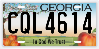 GA license plate CQL4614