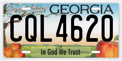 GA license plate CQL4620