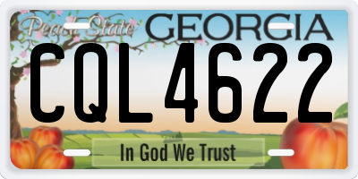 GA license plate CQL4622