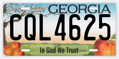 GA license plate CQL4625