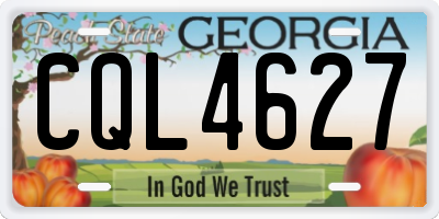 GA license plate CQL4627
