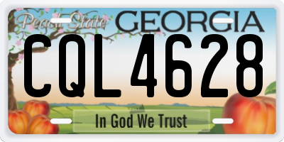 GA license plate CQL4628
