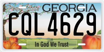 GA license plate CQL4629