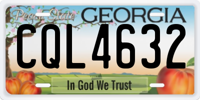 GA license plate CQL4632