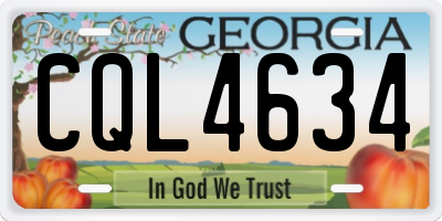 GA license plate CQL4634