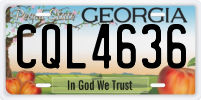 GA license plate CQL4636