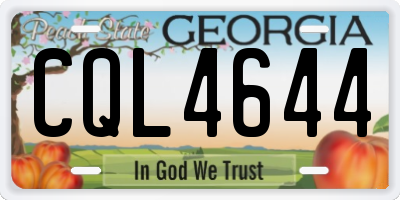 GA license plate CQL4644