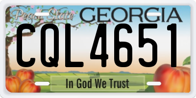 GA license plate CQL4651