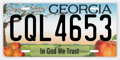 GA license plate CQL4653